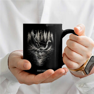 Funny Bigfoot Water Skiing Behind Nessie Coffee Mug Cryptid Lover