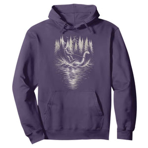 Funny Bigfoot Water Skiing Behind Nessie Hoodie Cryptid Lover