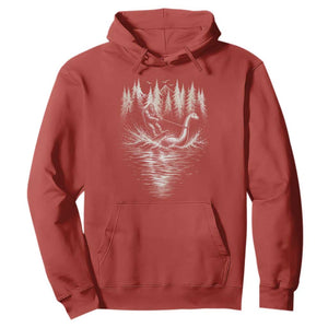 Funny Bigfoot Water Skiing Behind Nessie Hoodie Cryptid Lover