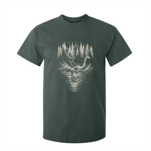 Funny Bigfoot Water Skiing Behind Nessie T Shirt For Kid Cryptid Lover