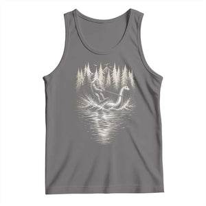 Funny Bigfoot Water Skiing Behind Nessie Tank Top Cryptid Lover