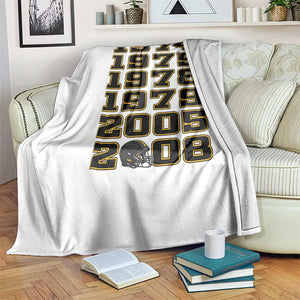 Six Historic Championship Seasons Throw Blanket Vintage Football Fan Graphic