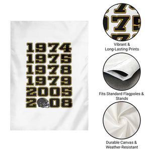 Six Historic Championship Seasons Garden Flag Vintage Football Fan Graphic