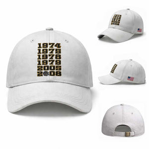 Six Historic Championship Seasons Baseball Cap Vintage Football Fan Graphic