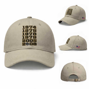 Six Historic Championship Seasons Baseball Cap Vintage Football Fan Graphic