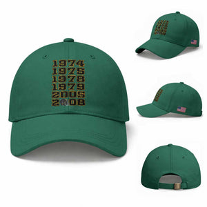 Six Historic Championship Seasons Baseball Cap Vintage Football Fan Graphic