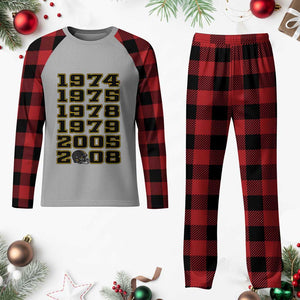 Six Historic Championship Seasons Plaid Pajama Set Vintage Football Fan Graphic