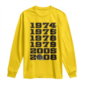 Six Historic Championship Seasons Long Sleeve Shirt Vintage Football Fan Graphic