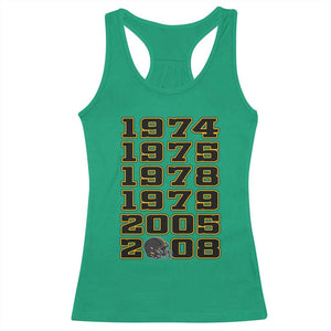 Six Historic Championship Seasons Racerback Tank Top Vintage Football Fan Graphic