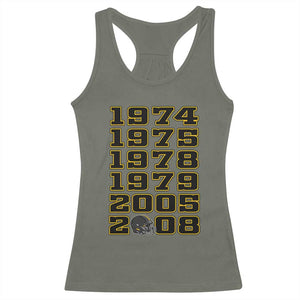 Six Historic Championship Seasons Racerback Tank Top Vintage Football Fan Graphic