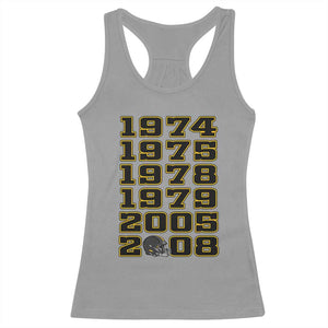 Six Historic Championship Seasons Racerback Tank Top Vintage Football Fan Graphic