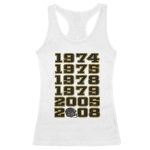 Six Historic Championship Seasons Racerback Tank Top Vintage Football Fan Graphic