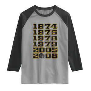 Six Historic Championship Seasons Raglan Shirt Vintage Football Fan Graphic