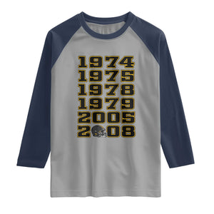 Six Historic Championship Seasons Raglan Shirt Vintage Football Fan Graphic