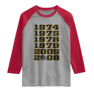 Six Historic Championship Seasons Raglan Shirt Vintage Football Fan Graphic