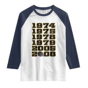 Six Historic Championship Seasons Raglan Shirt Vintage Football Fan Graphic