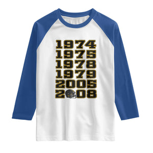 Six Historic Championship Seasons Raglan Shirt Vintage Football Fan Graphic
