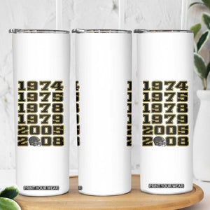 Six Historic Championship Seasons Skinny Tumbler Vintage Football Fan Graphic