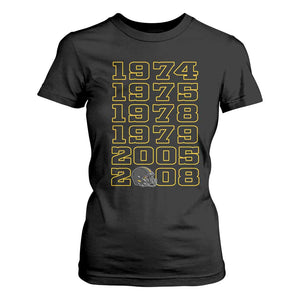 Six Historic Championship Seasons T Shirt For Women Vintage Football Fan Graphic