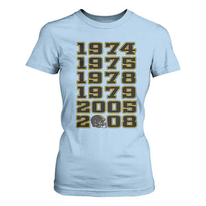 Six Historic Championship Seasons T Shirt For Women Vintage Football Fan Graphic