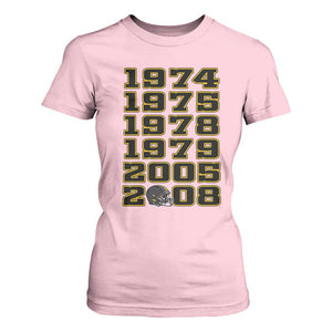 Six Historic Championship Seasons T Shirt For Women Vintage Football Fan Graphic