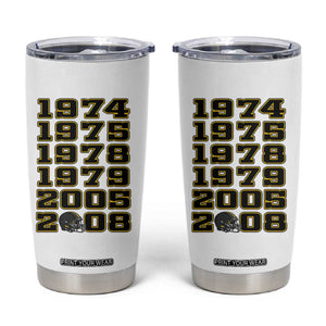 Six Historic Championship Seasons Tumbler Cup Vintage Football Fan Graphic
