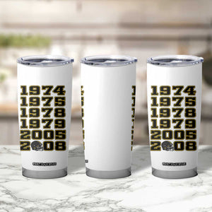 Six Historic Championship Seasons Tumbler Cup Vintage Football Fan Graphic