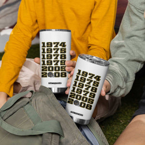 Six Historic Championship Seasons Tumbler Cup Vintage Football Fan Graphic