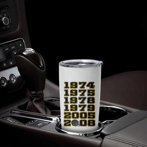 Six Historic Championship Seasons Tumbler Cup Vintage Football Fan Graphic