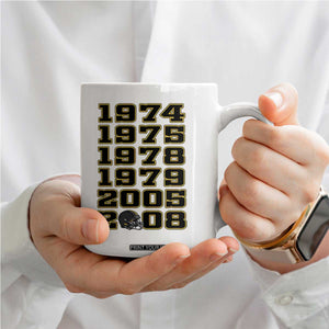 Six Historic Championship Seasons Coffee Mug Vintage Football Fan Graphic