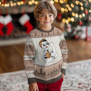We Can Do It Game Day Ugly Christmas Sweater Rosie The Riveter Strong Woman Football Fan
