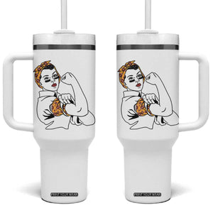 We Can Do It Game Day Tumbler With Handle Rosie The Riveter Strong Woman Football Fan