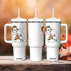 We Can Do It Game Day Tumbler With Handle Rosie The Riveter Strong Woman Football Fan