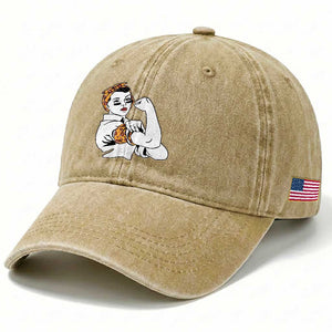 We Can Do It Game Day Washed Cotton Baseball Cap Rosie The Riveter Strong Woman Football Fan