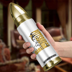 Strong Woman Football Game Day Bullet Tumbler Black And Gold City Pride