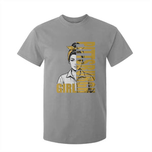 Strong Woman Football Game Day T Shirt For Kid Black And Gold City Pride