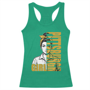 Strong Woman Football Game Day Racerback Tank Top Black And Gold City Pride