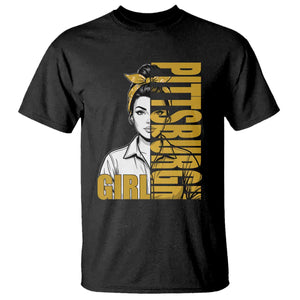 Strong Woman Football Game Day T Shirt Black And Gold City Pride