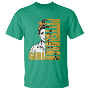 Strong Woman Football Game Day T Shirt Black And Gold City Pride