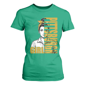 Strong Woman Football Game Day T Shirt For Women Black And Gold City Pride