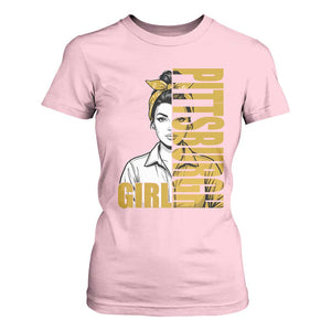 Strong Woman Football Game Day T Shirt For Women Black And Gold City Pride