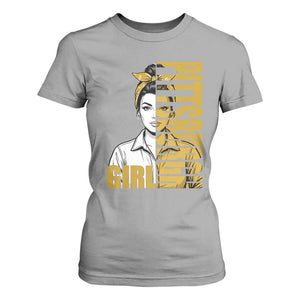 Strong Woman Football Game Day T Shirt For Women Black And Gold City Pride