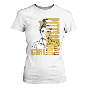 Strong Woman Football Game Day T Shirt For Women Black And Gold City Pride