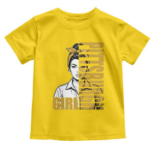 Strong Woman Football Game Day Toddler T Shirt Black And Gold City Pride