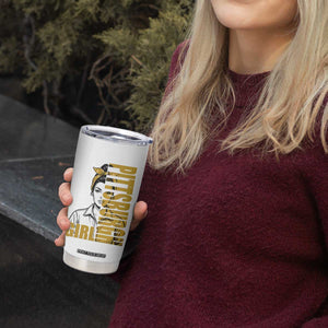 Strong Woman Football Game Day Tumbler Cup Black And Gold City Pride