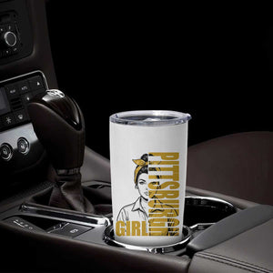 Strong Woman Football Game Day Tumbler Cup Black And Gold City Pride