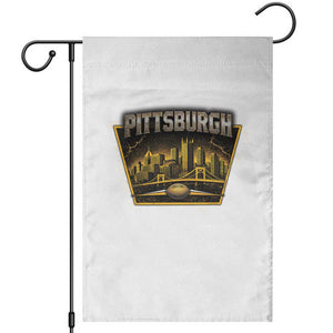 Pittsburgh Skyline Crest Graphic Garden Flag Football Lover Gift