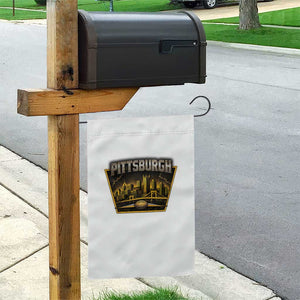 Pittsburgh Skyline Crest Graphic Garden Flag Football Lover Gift