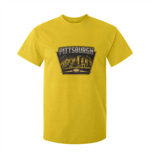 Pittsburgh Skyline Crest Graphic T Shirt For Kid Football Lover Gift