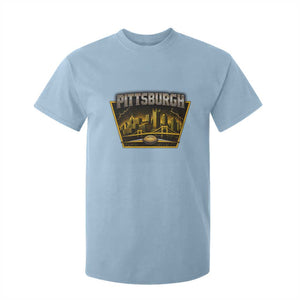 Pittsburgh Skyline Crest Graphic T Shirt For Kid Football Lover Gift